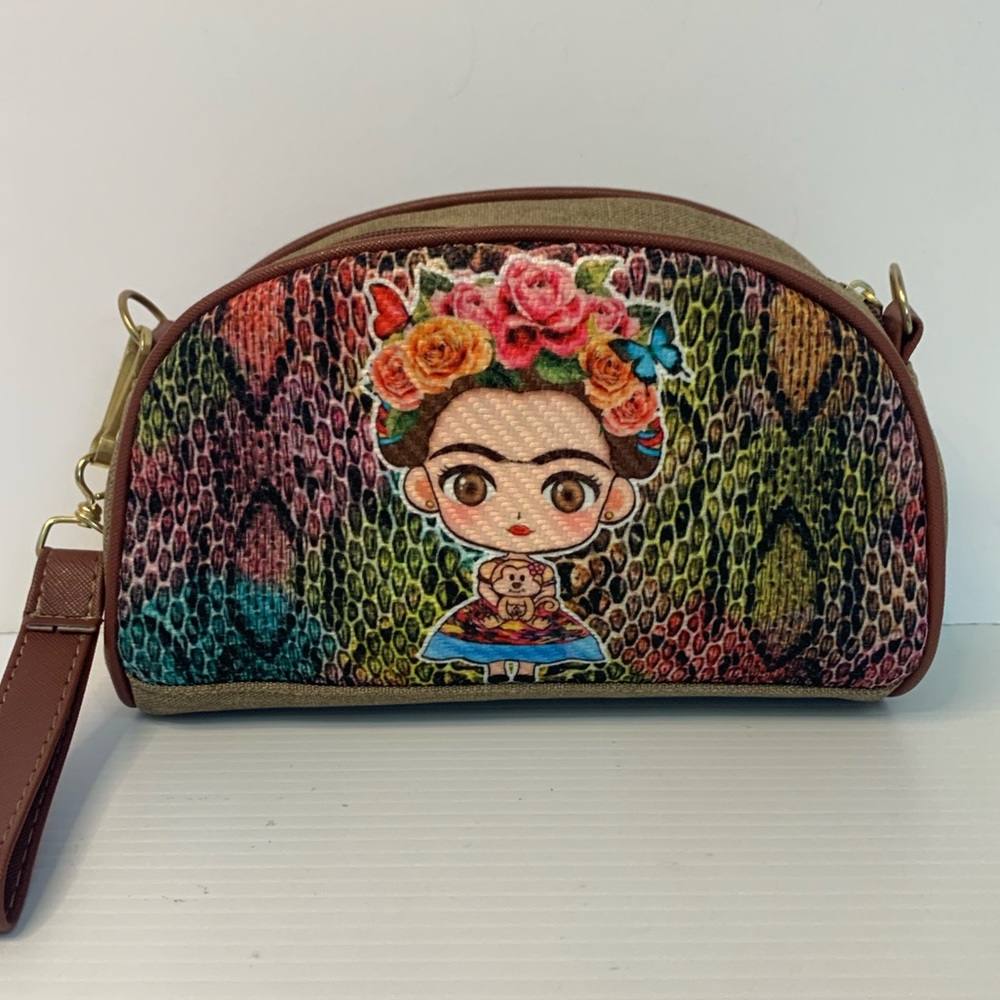 COPY - Frida Kahlo Crossbody/Clutch Bag, Removable Strap